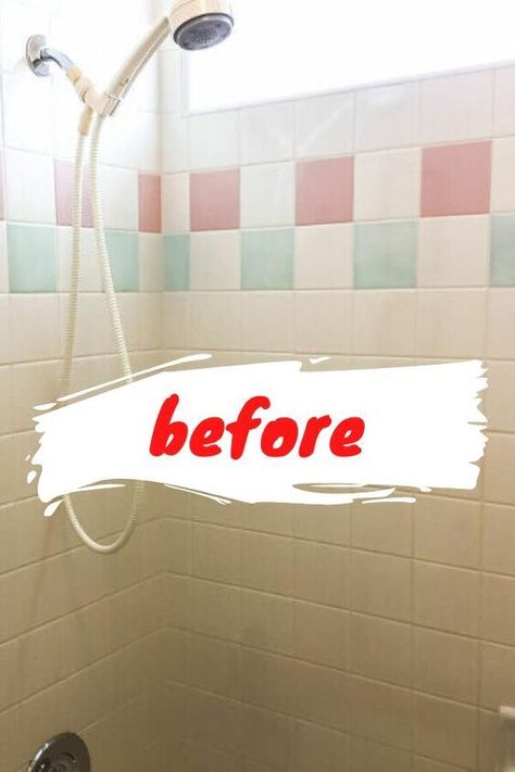 Check out this shower update fail and how they turned lemons into lemonade. This bathroom renovation is truly inspirational so check out the before and after of this bathroom shower upgrade. Accent Tile Bathroom, Bathroom Update Diy, Candle Headboard, Shower Update, Shower Upgrade, Bathroom Mosaic Tiles, Decor Hacks Diy, Painted Shower Tile, Painting Bathroom Tiles