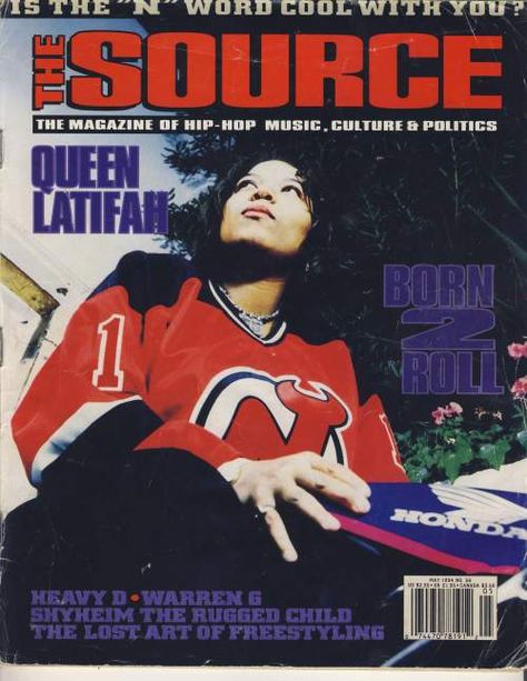 The Source May 1994 issue (and Fat Tape) featuring Queen Latifah (RE-UP) | THIMK Queen Latifah 90s, Photo Moto, The Source Magazine, Queen Latifa, Rappers Delight, Hip Hop Aesthetic, Source Magazine, School Pics, Black Magazine