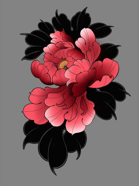 Crisantemo Tattoo, Japanese Peony Tattoo, Japanese Flower Tattoo, Traditional Tattoo Flowers, Yakuza Tattoo, Tattoo Background, Floral Tattoo Sleeve, Peonies Tattoo, Floral Tattoo Design