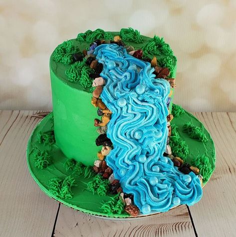 Waterfall Cake, Earth Cake, Cake Competition, Bug Cake, Nature Party, Cake Pop Decorating, Cake Decorating Classes, Save The Earth, Save Earth