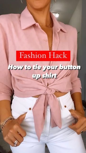 Doranellys Patton / Daily Style on Instagram: "Shirt hack! Easiest way to tie your button up shirt!🌸 Outfit details in my stories and link in bio!🛍 @shop.ltk Tag a friend that will love this reels! I really appreciate when you like, save and share this reels with friends ❤️ 🚫Do not repost my video content without my consent ® —————————— 🇪🇸 ¡Truco de camisa! ¡La forma más fácil de atar tu camisa de botones!🌸 ¡Detalles del atuendo en mis historias y enlace en bio! 🛍 ¡Etiqueta a una amiga a Ways To Button Up A Shirt, Buttoned Shirt Hacks, Cute Ways To Tie Button Up Shirts, How To Tie A Long Button Up Shirt, Tying Button Up Shirt Hack, Button Down Tie Front Shirt Outfit, Crop A Button Up Shirt Hack, Ways To Tie Button Up Shirt, Button Down Shirt Tie Hack