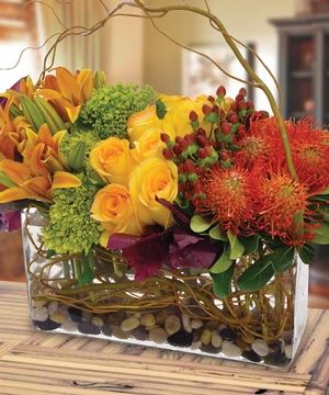 Branching Out Thanksgiving Floral Arrangements, Rectangular Vase, Thanksgiving Floral, Fall Flower Arrangements, Diy Arrangements, Creative Flower Arrangements, Fall Arrangements, Modern Flower Arrangements, Thanksgiving Centerpieces