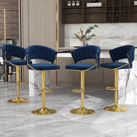 Round Bar Stools, Cafe Kitchen, Bar Stools With Backs, Upholstered Stool, Vanity Room, Bar Stool Chairs, Stools With Backs, Counter Height Bar, Adjustable Bar Stools