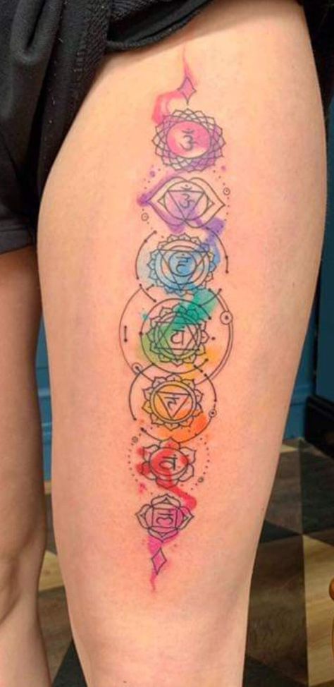 215+ Spirited Chakra Tattoo Designs and Ideas (2022) - TattoosBoyGirl 7 Chakras Tattoo, Chakras Tattoo, Back Tattoo Women Spine, Om Tattoo Design, Chakra Tattoo, Tattoo Thigh, Om Tattoo, Muster Tattoos, Spine Tattoos For Women