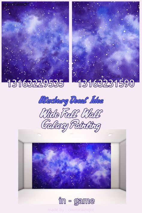 Bloxburg Night Sky Decal, Space Decal Codes Bloxburg, Space Bloxburg Decals, Bloxburg Space Decals, Space Decals Bloxburg, Bloxburg Decal Id, Club Roblox Image Id Codes, Codes Wallpaper, Cloud Decal