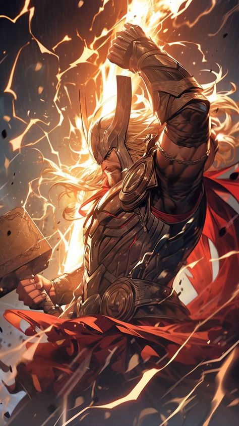 Thor Thunder, Thor Artwork, Thor Wallpaper, Thor Art, Marvel Character Design, Dragon Wallpaper Iphone, Thor Comic, Marvel Superheroes Art, The Mighty Thor