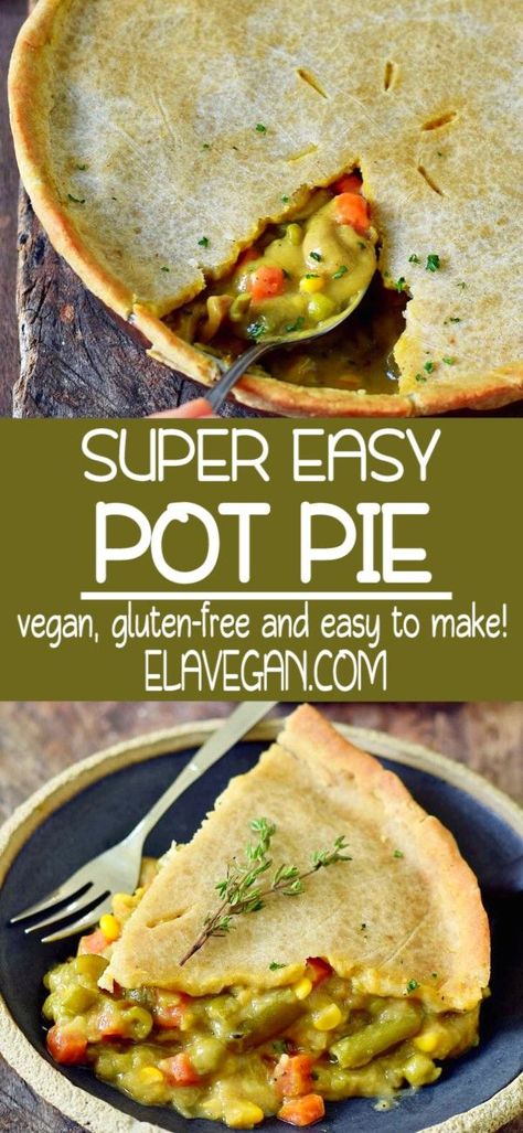 Vegan Pies Savoury, Gluten Free Pot Pie, Vegan Pot Pie Recipe, Vegan Pot Pie, Vegetarian Pot Pie, Vegan Pot Pies, Vegetable Pot Pies, Vegan Pie Crust, Homemade Pie Crust