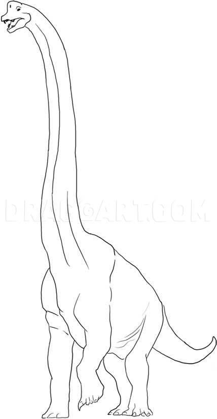 How To Draw A Brachiosaurus, Step by Step, Drawing Guide, by Dawn | dragoart.com Trex Drawing Dinosaur, Dainasor Drawing, Dinosaur Drawings Easy, Dinosourusse Drawing, Dinosore Drawing, Dinosaur Sketch Easy, Trex Dinosaur Drawing, T Rex Drawing Easy, Dinasour Drawing Simple