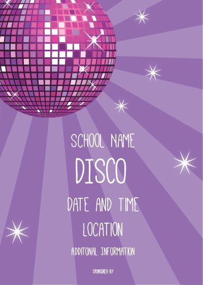 http://www.ptaprintshop.co.uk School Event Poster, School Disco, Pta Ideas, Pta School, Event Posters, School Event, Student Council, School Posters, School Events