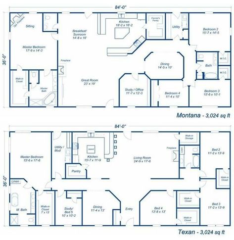 Modular Homes Farmhouse Floorplans, Modular Home Plans, Barn Homes Floor Plans, Barndominium Plans, Two Story House Plans, Pole Barn House Plans, Be With Me, Barn Style House Plans, Building Plans House