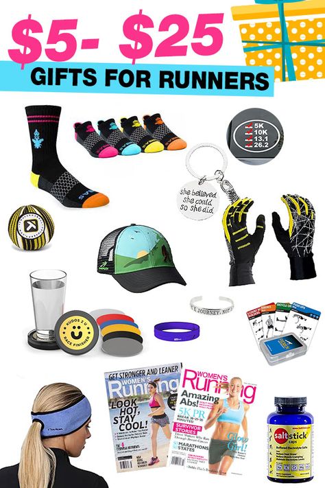 Easy presents for runners - gift exchange or stocking stuffer ideas #running #marathon #runner #giftguide Best Gifts For Runners, Cross Country Gifts For Runners, Marathon Gift Basket, Easy Presents, You've Been Mugged, Lean Women, Beginner Runner Tips, Workouts For Runners, Runner Gifts