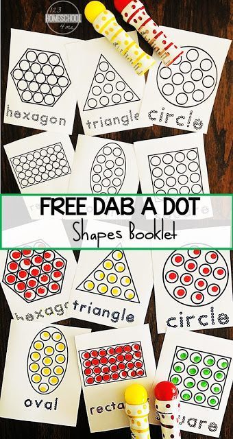 FREE DO a Dot Shapes Worksheets - Make these LOW PREP, free printable shapes worksheets into a booklet. Great for motor skills, learning shape names and shape. Perfect for toddler, preschool, prek, kindergarten, and first grade kids. Dobber Printables Free, Shapes And Colors Preschool Activities Free Printable, Teaching Names In Preschool, Teaching Shapes Preschool Lesson Plans, Preschool Shapes Crafts, Printables For Prek, Crafts With Shapes, Shape Art For Toddlers, Special Needs Art Projects