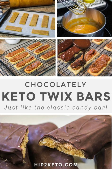 Let me introduce you to our keto version of a Twix bar. Yes, KETO Twix! I had to take a moment to myself to just enjoy every bite of this bar because it is way too good to be devoured immediately. This chocolate-covered cookie and caramel bar curbed every craving and is sure to satisfy any sweet tooth! #keto #candy #recipes #choczero Twix Candy Bar, Caramel Cookies Recipes, Twix Candy, Twix Chocolate, Paleo Menu, Candy Bar Recipe, Keto Cakes, Low Carb Candy, Caramel Ingredients