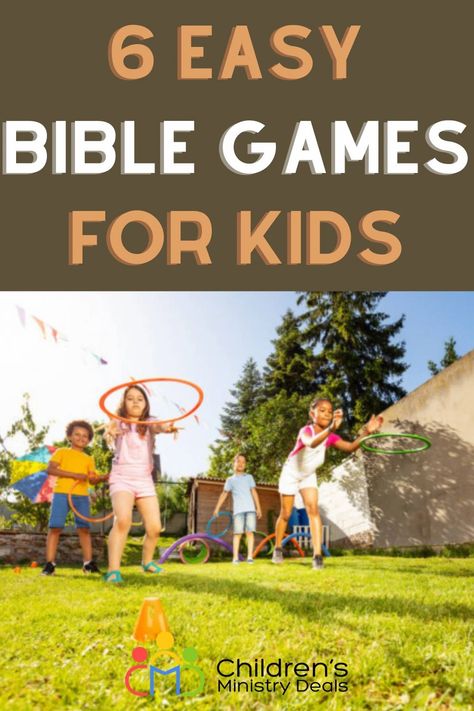 This blog provides six easy Bible games that you can incorporate into your children’s ministry. With a few adjustments, these activities can be easily adapted into just about any lesson or topic you are teaching. Fun Bible Lessons For Kids Games, Childrens Church Games Activities, Games About Obeying God, Bible Skills Drills And Thrills, Bible Outdoor Games, Good News Club, Bible Skills Games For Kids, Games For Bible School, Sunday School Activities For Kids Games