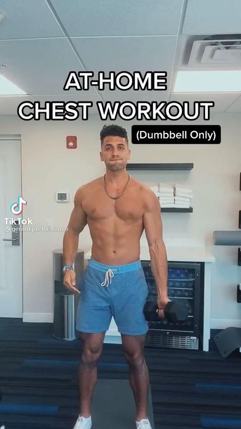 At Home Chest Workout, Home Chest Workout, Dumbbell Chest Workout, Chest Workout At Home, Chest Workout Routine, Latihan Dada, Bodybuilding Workouts Routines, Best Gym Workout, Dumbell Workout