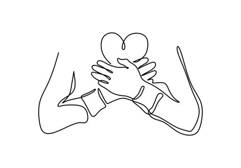 Continuous one line drawing of crossing hand on chest with heart shape Hugging Self Drawing, Hand On Chest Drawing, Hand On Chest, Hugging Drawing, Butterfly Art Drawing, Heart Shaped Hands, Cross Hands, Pretty Hand Tattoos, Handmade Gifts Diy