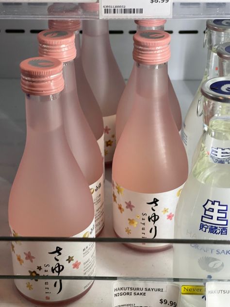 Japanese Drinks Aesthetic, Sake Aesthetic, Japanese Beverages, Strawberry Soju, Japan Drinks, Nigori Sake, Japanese Alcohol, Pink Japan, Korean Drinks