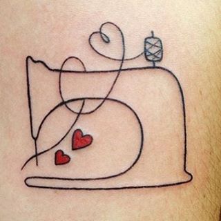 Tattoo Sewing Tattoo Design, Quilt Tattoo, Sewing Machine Tattoo, Sewing Tattoos, Knitting Tattoo, Grandma Tattoos, Tattoo Samples, Self Love Tattoo, Basic Hand Embroidery Stitches