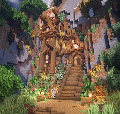 Minecraft Mountainside, Mountainside House, Chalet Minecraft, Minecraft Hus, Minecraft Cool, Minecraft Mountain House, Minecraft Kitchens, Construction Minecraft, Minecraft Decoration