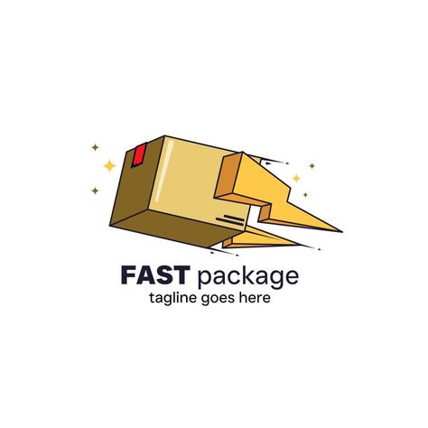 Delivery Logo, Lightning Flash, Box Package, Package Delivery, Logo Icon, Box Logo, Logo Illustration, Use Case, Logo Icons