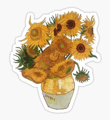 Van Gogh Sunflowers, Stickers Cool, Tumblr Stickers, Scrapbook Stickers Printable, Scrapbooking Stickers, Bullet Journal Stickers, Aesthetic Stickers, Journal Stickers, Scrapbook Stickers