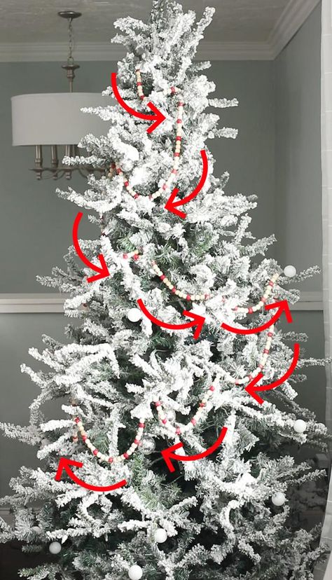 Vertical Garland On Christmas Tree, Lace Garland Christmas Tree, Beaded Garland For Tree, Christmas Tree Fuller How To Make, White Garland On Christmas Tree, Wreath On Christmas Tree, How Much Garland For Christmas Tree, Christmas Tree Ideas No Ornaments, Decorating Bookshelves Christmas