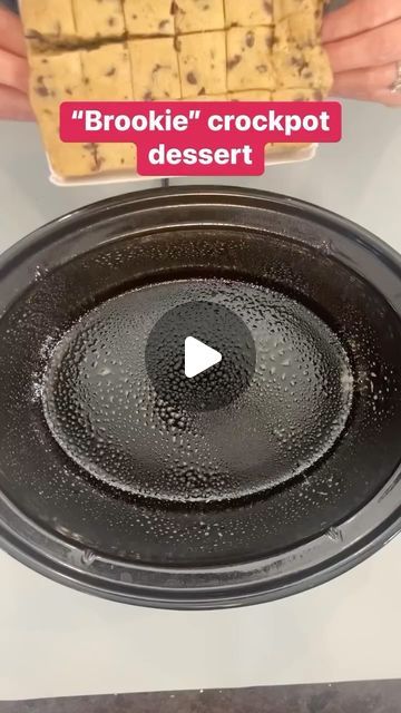 Olivia on Instagram: "Crockpot dessert! Delicious! #cookingfun #easyrecipes #sogood #yummy #desserts #brookie" Brookie Crockpot Dessert, Crockpot Brookies, Desserts In The Crockpot, Deserts In Crockpot Easy Recipes, Crockpot Cake Mix Recipes, Crockpot Snacks Party, Easy Desserts That Travel Well, Crockpot Recipes For Party, Halloween Kids Food Ideas