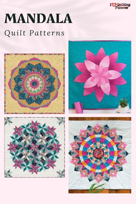 Mandala Quilt Pattern Free, Mandala Quilt Pattern, Mandala Quilts, Mandala Quilt, Unique Sewing Patterns, Quilt Sewing Patterns, Medallion Quilt, Summer Sewing, Simple Mandala