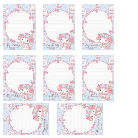 Nota Aesthetic, Kuromi Mood, Sanrio Printables, Memo Printable, Binder Templates, Note Pad Design, Sticker Organization, Love Mail, Doll Diy Crafts