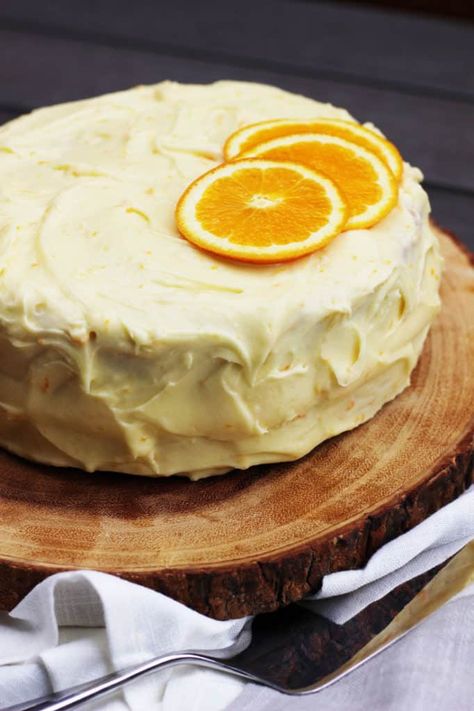 Orange Layer Cake Recipe, Orange Creamsicle Cake Recipe, Orange Vanilla Cake, Orange Cream Cheese Icing, Orange Layer Cake, Creamsicle Cake, Chocolate Caramel Cake, Orange Cream Cheese, Orange Frosting