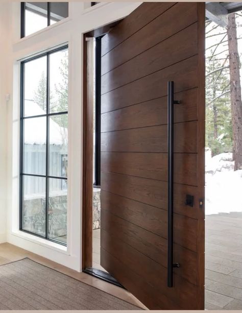 Pivot Entry Door- Andersen? Wood Pivot Door Entrance, Wooden Pivot Door, Entrance Pivot Door, Wood Pivot Door, Modern Pivot Door, Pivot Doors Entry, Pivot Entry Door, Pivot Front Door, House Entry Doors