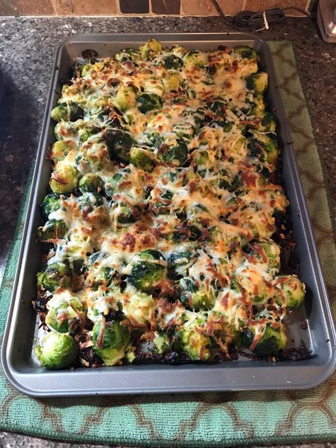 Ready to be devoured on Christmas Eve! Smashed Brussel Sprout Recipes, Smashed Brussel Sprouts, Smashed Brussels Sprouts, Brussel Sprouts Recipes Easy, Brussel Sprouts Recipes, Tartiflette Recipe, Brussel Sprout Recipes, Vegetable Ideas, Sprouts Recipes