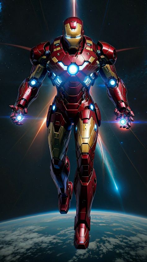 Iron Man in Space 4 Marvel Iron Man Art, Iron Man Artwork, Iron Man Cartoon, Iron Man Pictures, Iron Man Fan Art, Iron Man Hd Wallpaper, Iron Man Photos, Marvel Character Design, Marvel Superheroes Art