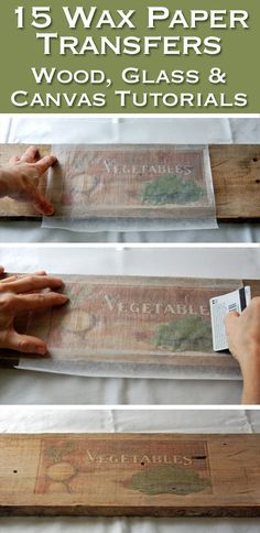 15 Wax Paper Transfer Tutorials to Wood, Glass & Canvas Paper Transfer To Wood, Cleaning Laminate Wood Floors, Welcome Home Crafts, Transfer Images To Wood, Wax Paper Transfers, Diy Furniture Repair, Transfer Images, Wood Transfer, Wood Projects For Kids