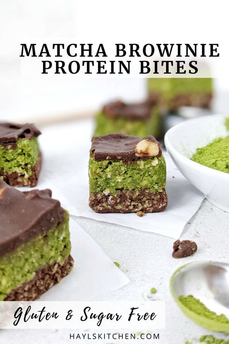 Superfood Snacks, Matcha Snacks, Matcha Brownies, Oats Protein, Chocolate Protein Bars, Matcha Cookies, Matcha Chocolate, Protein Bread, Quick Dessert