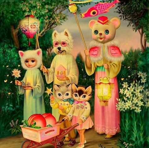 Fiona Hewitt, Kitsch Art, Lowbrow Art, Arte Inspo, Wow Art, Pop Surrealism, Weird Art, Creepy Cute, Objet D'art