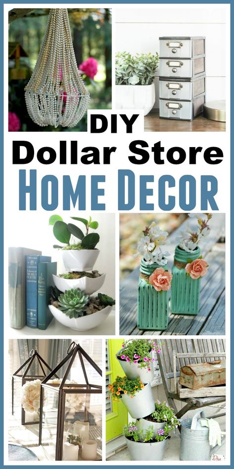 DIY Dollar Store Home Decorating Projects Dollar Store Decorating, Dollar Store Home Decor, Garden Diy On A Budget, Shabby Chic Decorating, Diy Home Decor For Apartments, Apartment Decorating On A Budget, Dollar Store Diy Projects, Cottage Gardens, Craft Rooms