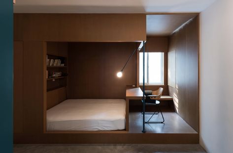 Gallery of How Do Architects Approach Interior Design in China? - 11 Small Hotel Room, Space Hotel, Australia House, Hotel Room Design, Coverlet Bedding, Residential Apartments, Small Hotel, Modern Hotel, Tiny Spaces