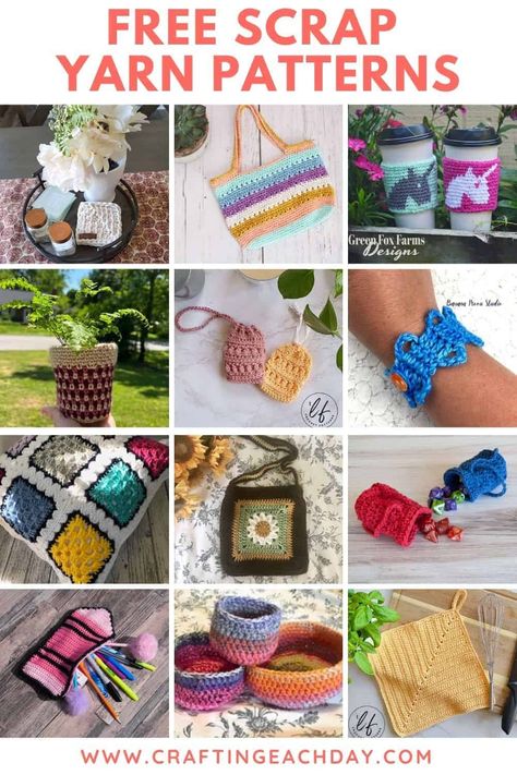 Scrap Yarn Crochet Patterns, Crochet Scrap Yarn Projects, Velvet Yarn Crochet, Leftover Yarn Project, Cotton Yarn Projects, Yarn Projects Crochet, Scrap Crochet, Yarn Weights, One Skein Crochet