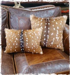 Axis Deer Hide, Axis Deer, Hide Pillows, Deer Hide, Trophy Rooms, Rustic Western Decor, Western Homes, Lodge Decor, Room Transformation