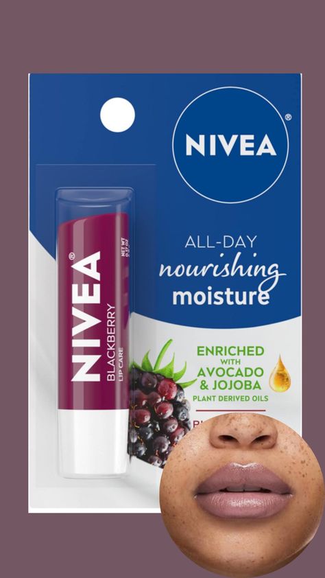 Discover the ultimate lip care with Nivea Blackberry Lip Balm. Indulge in the luscious essence of blackberries while nourishing your lips with long-lasting moisture. This smooth, non-sticky formula glides on effortlessly, providing intense hydration to keep your lips soft and supple all day long. Say goodbye to dry, chapped lips and hello to a deliciously fruity experience with Nivea Blackberry Lip Balm. #nivea #lipbalm #blackberry #affiliate Nivea Blackberry Lip Balm, Blackberry Lip Balm, Lip Balm Nivea, Nivea Lip Balm, Makeup Must Haves, Chapped Lips, Soft Lips, Skin Care Essentials, Lip Care