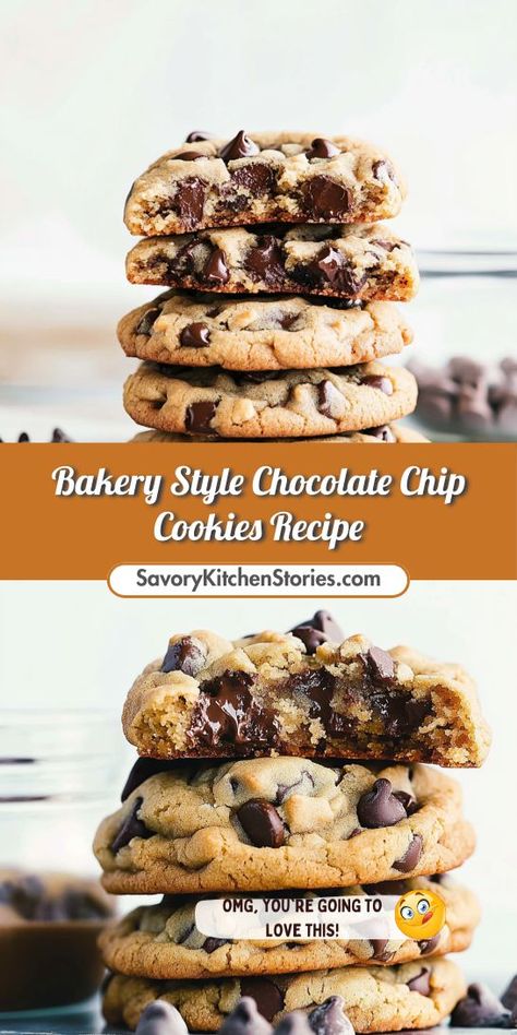 Indulge in the ultimate Bakery Style Chocolate Chip Cookies Recipe! These soft, chewy delights are packed with rich chocolate chips and a hint of vanilla. Perfect for any occasion, these cookies will satisfy your sweet tooth and leave you craving more. Bake a batch today and enjoy the classic taste! Ultimate Chocolate Chip Cookies Recipe, Bakery Style Chocolate Chip Cookies, Soft Chocolate Chip Cookies Recipe, Classic Chocolate Chip Cookies Recipe, Soft Chewy Chocolate Chip Cookies, Bakery Chocolate Chip Cookies, Chewy Chocolate Chip Cookies Recipe, Simple Chocolate Chip Cookie Recipe, Cookie Recipes Chewy