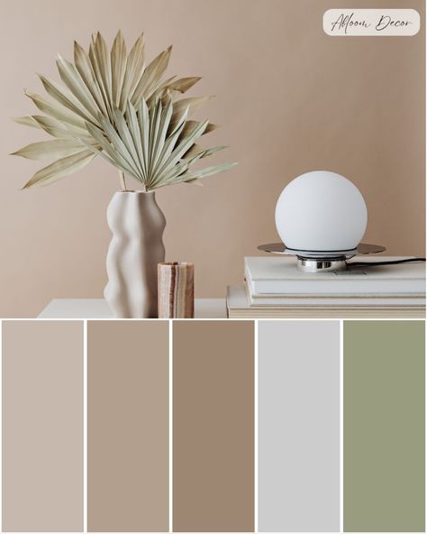 I am a huge fan of incorporating earth-tone colors into home decor. From their calming and grounding effects to their versatility and timeless appeal, these natural colors offer many advantages beyond just aesthetics 🤎🌿🤍. #earthycolorpalette #earthycolors #colorpaletteinspo Grey Color Scheme For The Home, Kitchen Ideas Earth Tones, Earth Colors Palette, Natural Bathroom Design Earth Tones, Wall Art Above Fireplace, Earthy Tones Color Palette, Art Above Fireplace, Color Hex Codes, Forest Color Palette