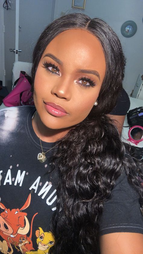 Makeup on Black woman with Hazel eyes Contact Colors For Brown Eyes, Hazel Eyes On Black Women, Contact Lenses Black Women, Amber Eyes Dark Skin, Eye Contacts On Black Women, Contacts For Black Women, Brown Contacts On Black Women, Black Women With Hazel Eyes, Hazel Contacts On Black Women