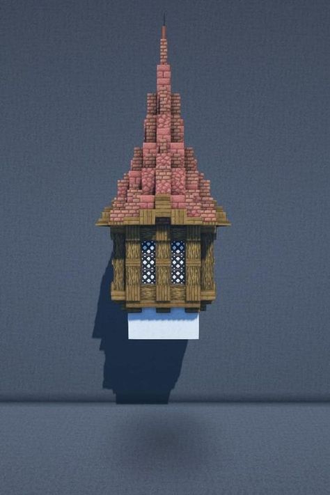 Minecraft Square Tower Roof, Minecraft Building Tower, Medieval Roof Minecraft, Minecraft Spire Roof, Minecraft Castle Roof Design, Guard Tower Minecraft, Pointy Roof Minecraft, Minecraft Castle Tower Roof, Minecraft Tower Roof Tutorial