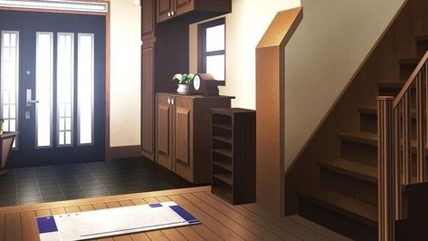 Anime House Interior Living Room, Anime Houses, Japanese Apartment, Background Anime, Anime House, Japanese Home Design, Sims House Plans, Scenery Background, Living Room Background