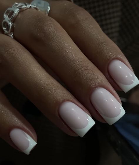 French Russian Manicure, Russian French Manicure, Milky French Manicure Almond Nails, Russian Manicure French Tip, Russian French Nails, Russian Nails Manicures, Russian Nails Design, Russian Mani, Russian Manicure Design