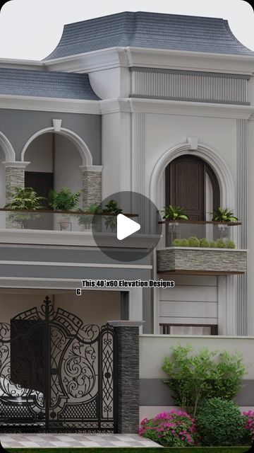 The Home Design Studio ( Ar Gurpreet Gill ) on Instagram: "NEW CONCEPT DESIGN  This Kind Of Elevation Design Gives You Royal Feeling of Luxury And Expensive Villa In Small Ploted Size Houses. Hope Every Body Likes my this Concept The Home Design Studio  40' feet Wide Corner Elevation Design  Try to Make Something Unique and better from My Previous Works . #elevation #site #sitework # exterior #interior #house #design #latestelevation #project #work #random #classichouse #im_preet_gill_ #viral #viralpost #reelsinstagram #reels #viralvideos #reelsvideo #viralreels #trendingreels #latesthousedesigns #villa #furniturearchitecture" Types Of Architecture Styles, Classic Home Design Exterior, Classical House Elevation, New Classic Villa Exterior Design, Corner Elevation Design, Corner House Elevation Design, Modern Spanish House Exterior, Corner Elevation, Classical Elevation Design