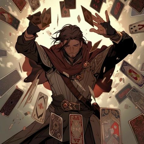 Card Magician Character Design, Dungeons And Dragons Character Design, Dnd Character Concept Art, Rpg Character Art Male, Dnd Male Character, Dnd Characters Character Concept, Dnd Male Character Design, Dnd Concept Art, Male Fantasy Oc