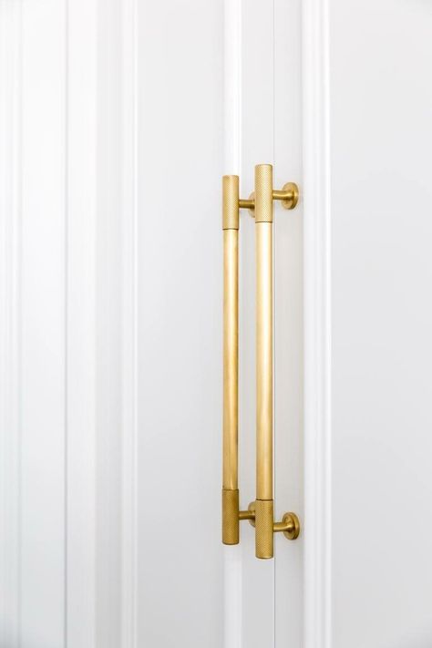 Wardrobe Door, White Brass, Wardrobe Doors, Interior Design Trends, Dressing Room, Brass Hardware, Barn Door, Gold Hardware, Door Handles